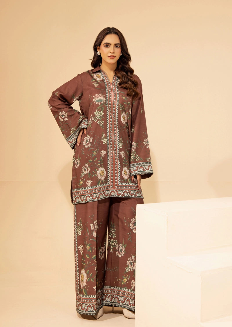 Sapphire Inspired 2 Piece Co-ords Slub Khaddar Winter Outfit D5