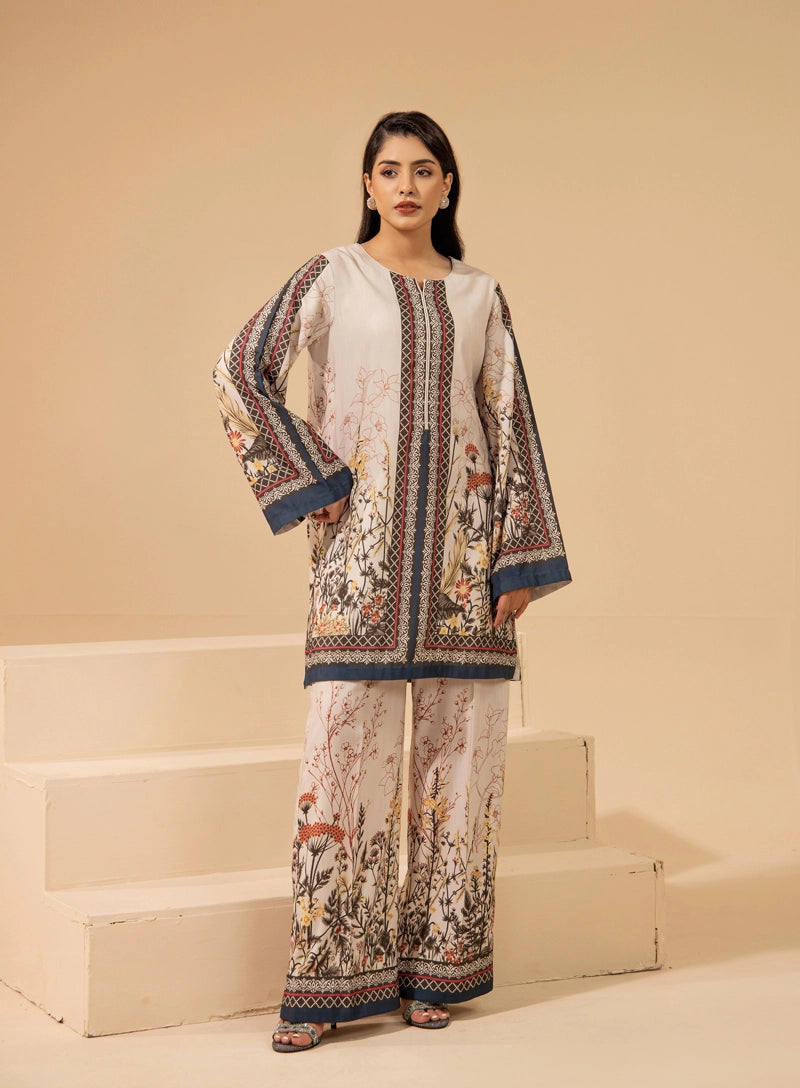 Sapphire Inspired 2 Piece Co-ords Slub Khaddar Winter Outfit D7