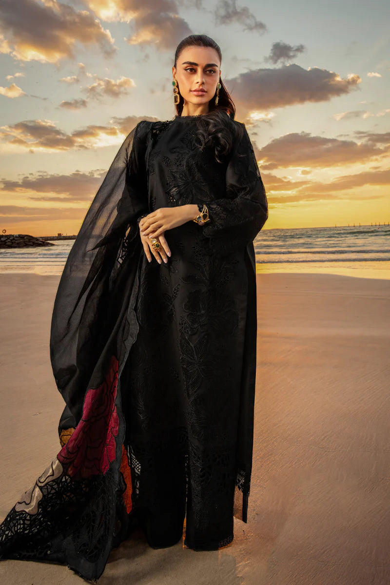 Rang Rasiya Rameen Inspired Embroidered Black 3 Piece Outfit - Desi Posh