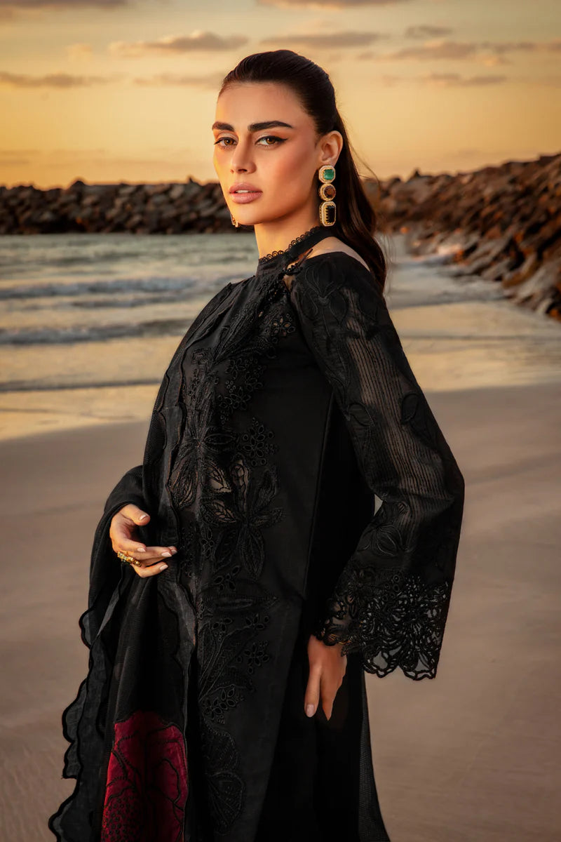 Rang Rasiya Rameen Inspired Embroidered Black 3 Piece Outfit - Desi Posh