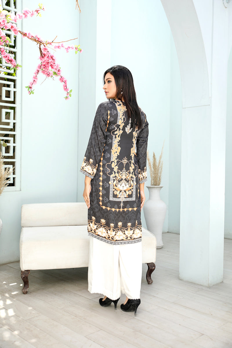 Limelight Pakistani Silk digital print Kurta VR27 - Desi Posh