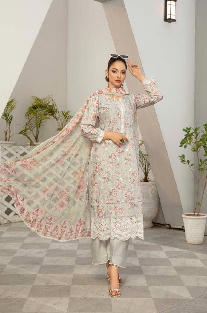 Sehar Cotton Pakistani Palazzo 3 Piece Chikan Kari Suit EB01