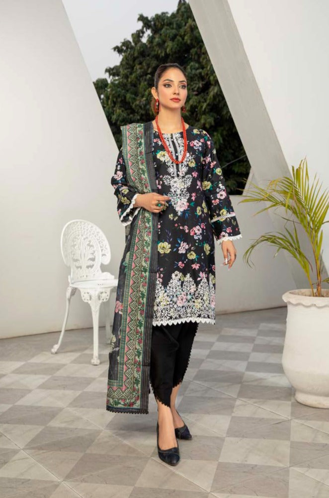 Sehar Cotton Pakistani Tulip Salwar 3 Piece Chikan Kari Suit EB04 - Desi Posh