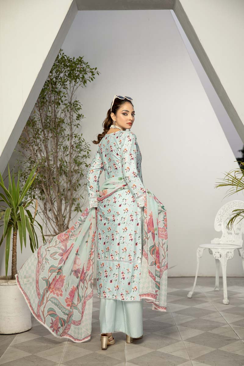 Sehar Cotton Pakistani Palazzo 3 Piece Chikan Kari Suit EB03 - Desi Posh