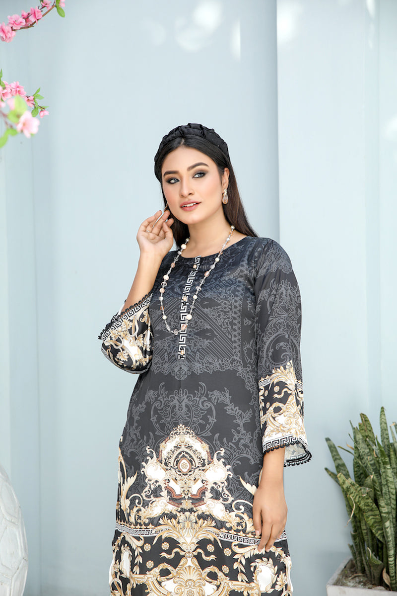 Limelight Pakistani Silk digital print Kurta DVR1 - Desi Posh