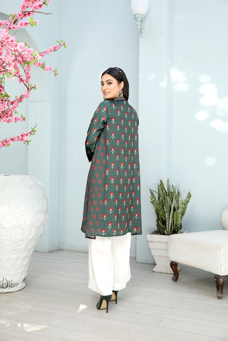 Limelight Pakistani Silk digital print Kurta SLK34 - Desi Posh