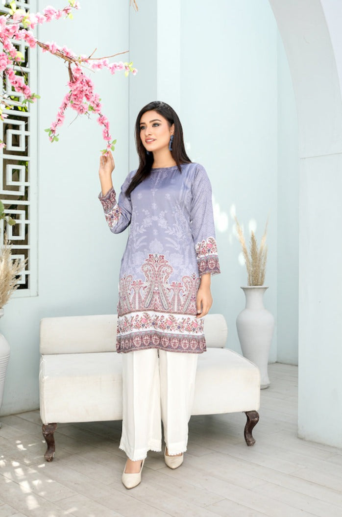 Limelight Pakistani Silk digital print Kurta SLK786 - Desi Posh