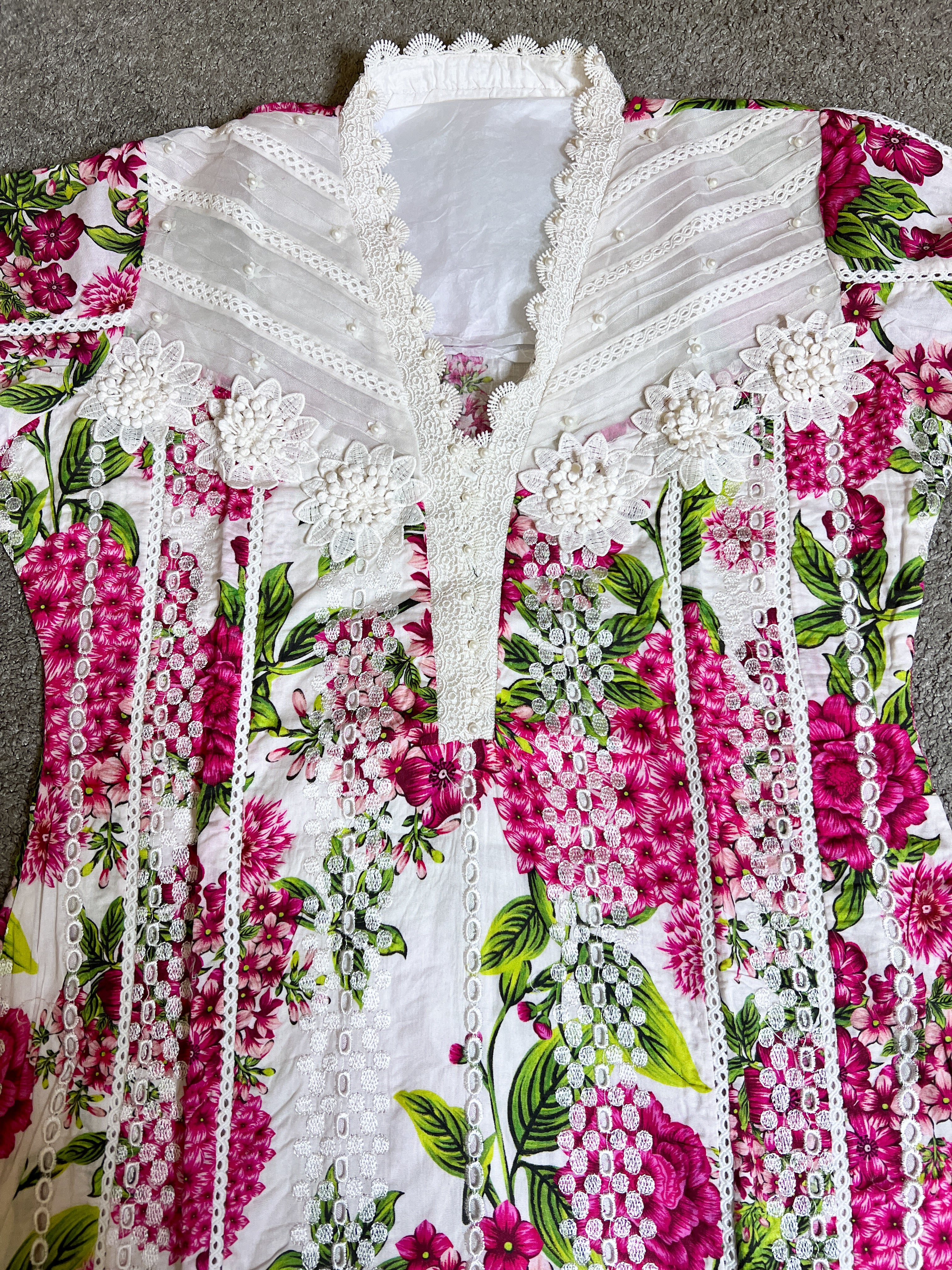Maria B Inspired Embroidered 3 Piece Outfit With Silk Dupatta MPT-2102-A - Desi Posh