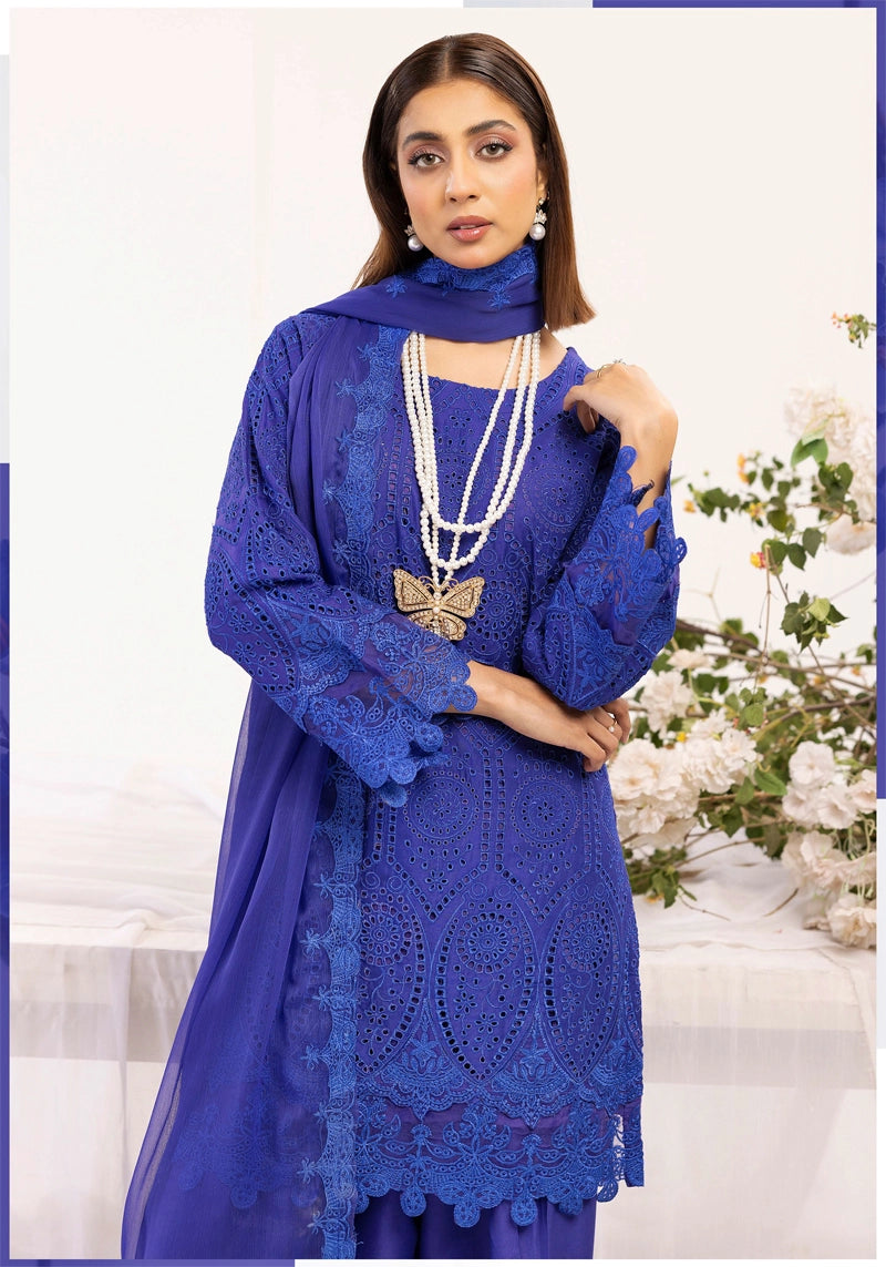 Image Chikan Kari Mummy & Me Ladies Farshi Salwar Eid Outfit Blue - Desi Posh