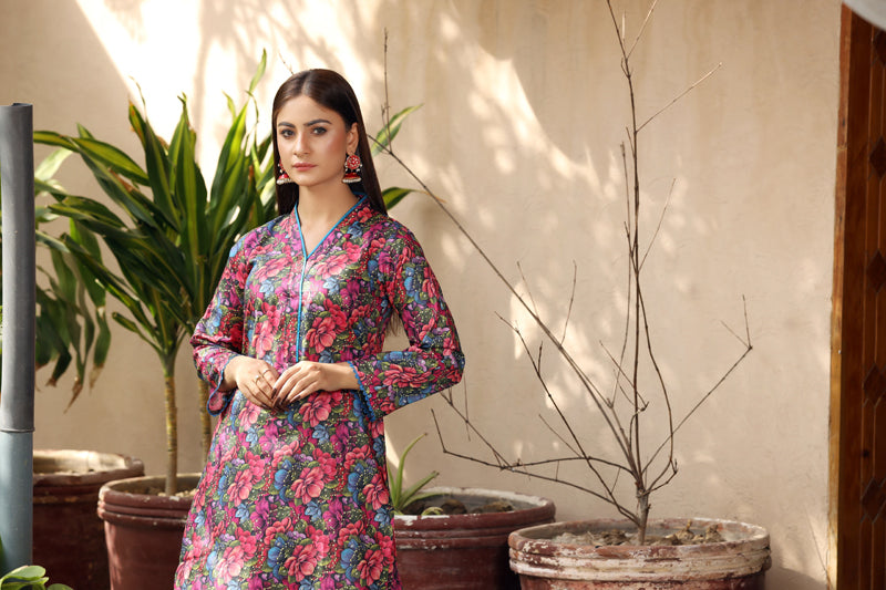 Flora Printed 2 Piece Lawn Co-ords Outfit Set D5 - Desi Posh