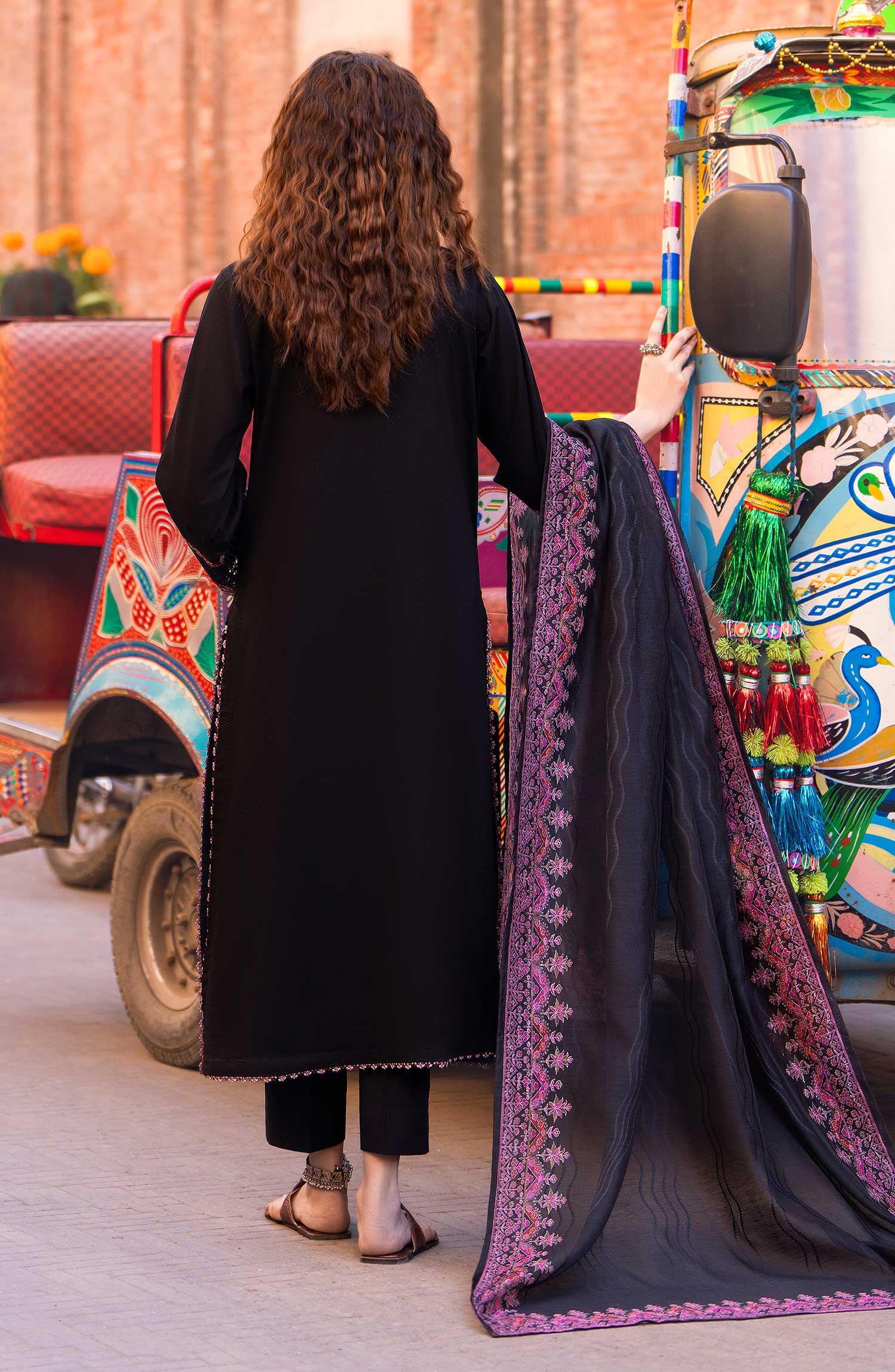 Bazaar Summer Festive Eid Collection Black Beauty Embroidered Suit - Desi Posh