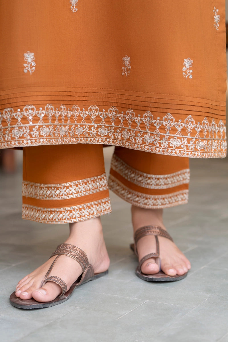 Saavan Summer Collection Amber Grace 3 Piece Embroidered Lawn Suit - Desi Posh