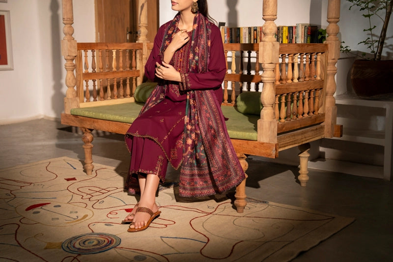 Saavan Summer Collection Mulberry Garden 3 Piece Embroidered Lawn Suit - Desi Posh
