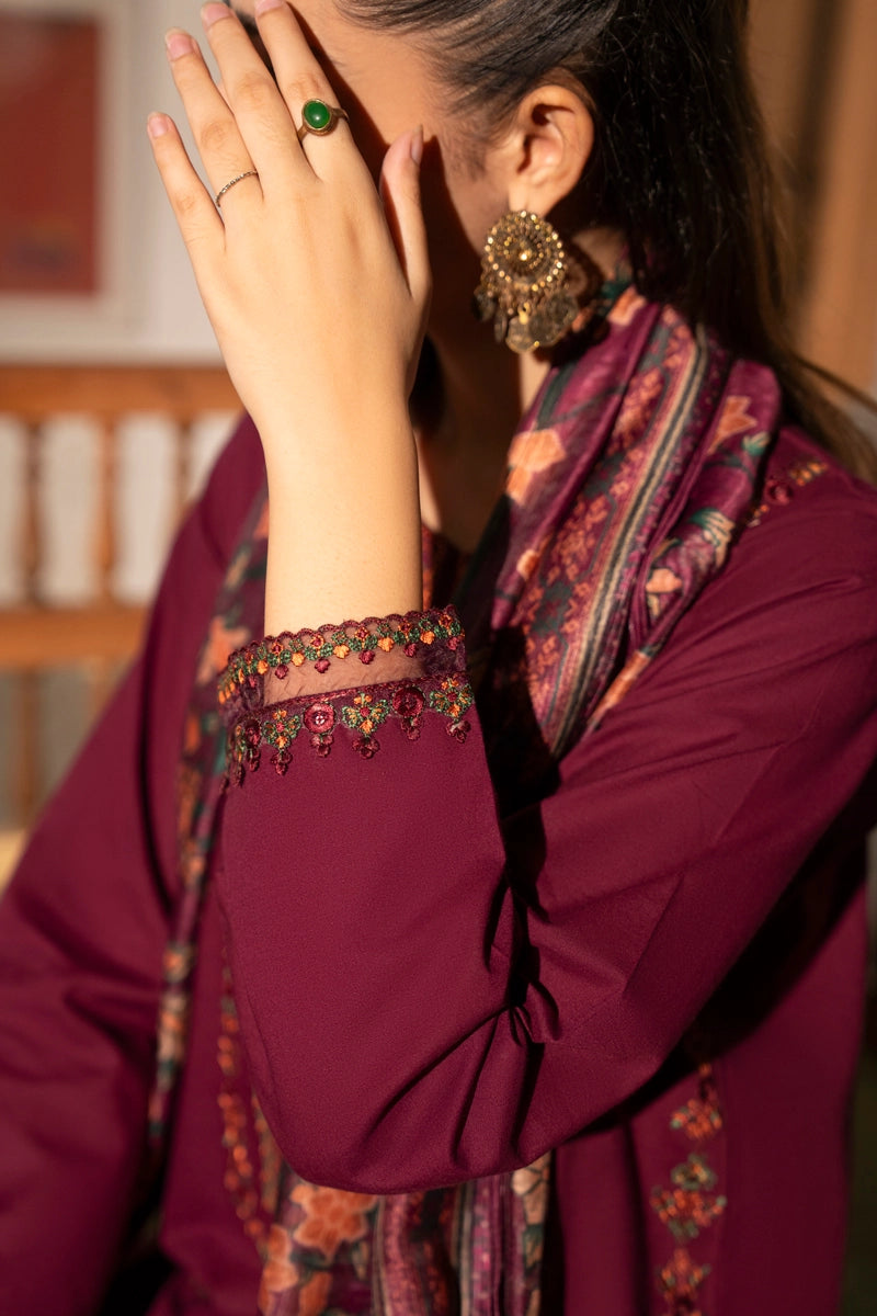 Saavan Summer Collection Mulberry Garden 3 Piece Embroidered Lawn Suit - Desi Posh