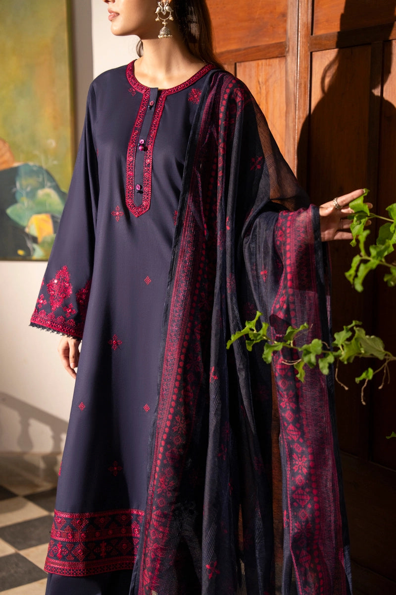 Saavan Summer Collection Twilight Elegance 3 Piece Embroidered Lawn Suit - Desi Posh