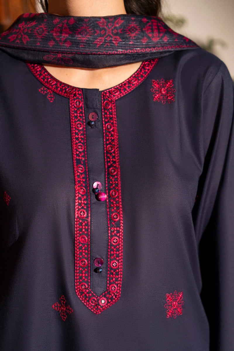 Saavan Summer Collection Twilight Elegance 3 Piece Embroidered Lawn Suit - Desi Posh