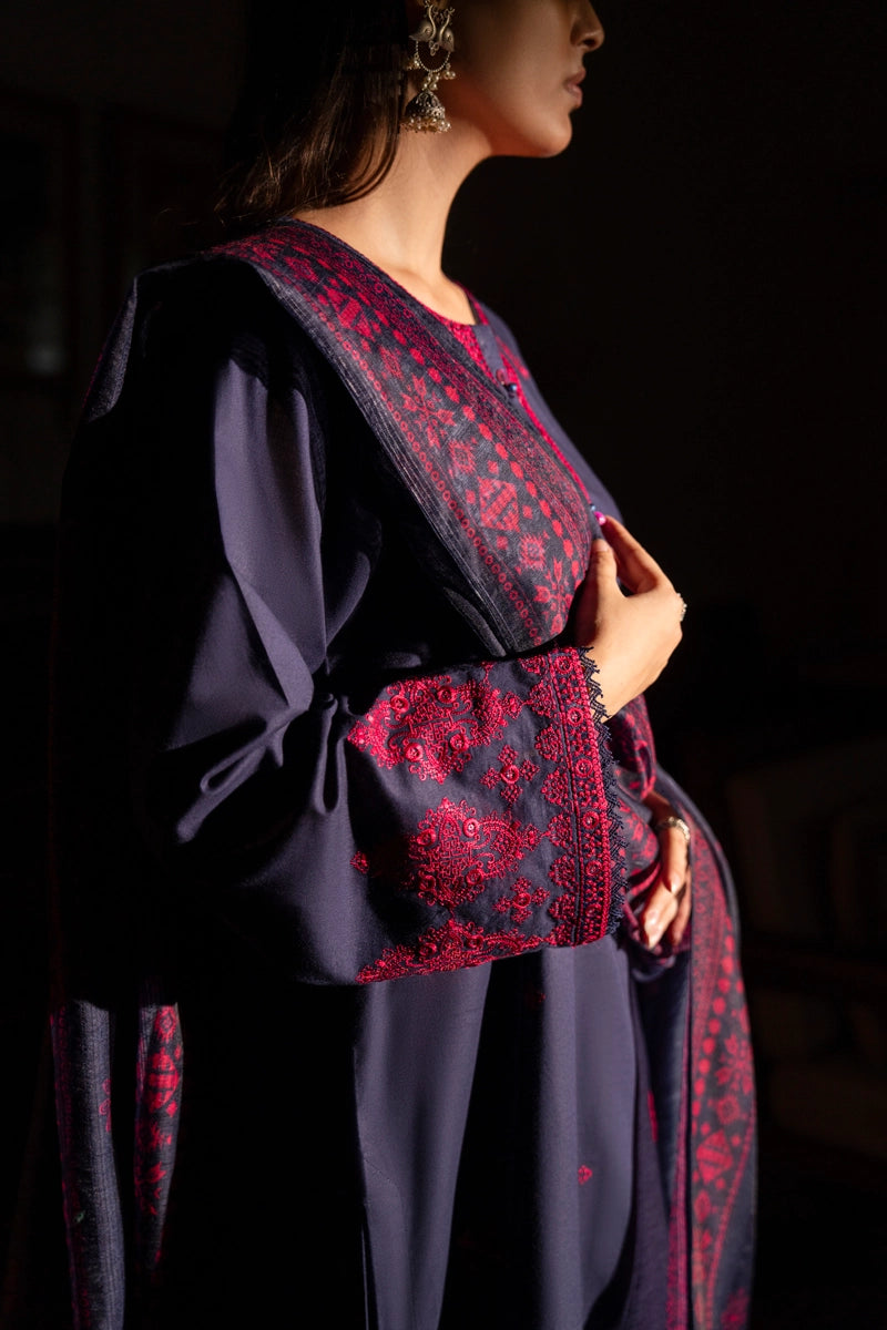 Saavan Summer Collection Twilight Elegance 3 Piece Embroidered Lawn Suit - Desi Posh