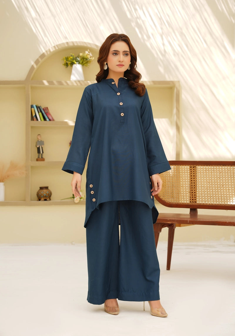 Ethnic Designer Inspired 2 Piece Co-ords Winter Outfit Teal