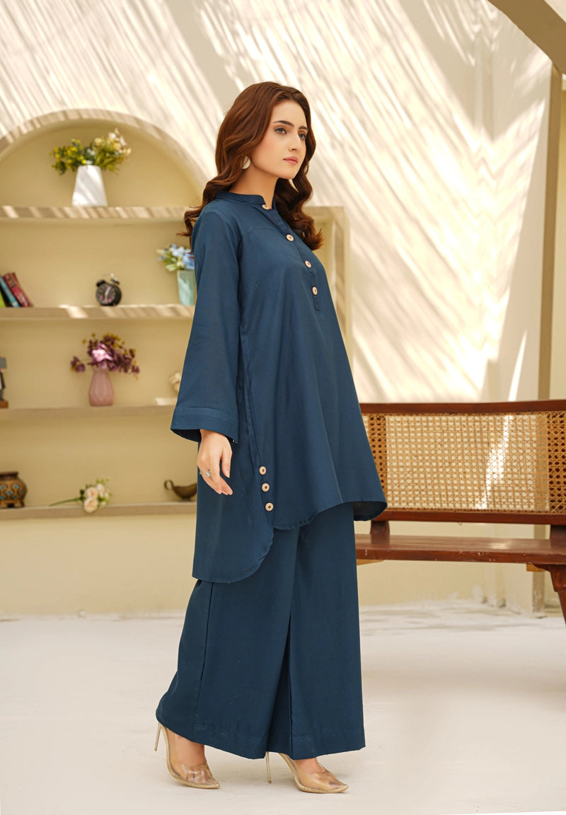 Ethnic Designer Inspired 2 Piece Co-ords Winter Outfit Teal