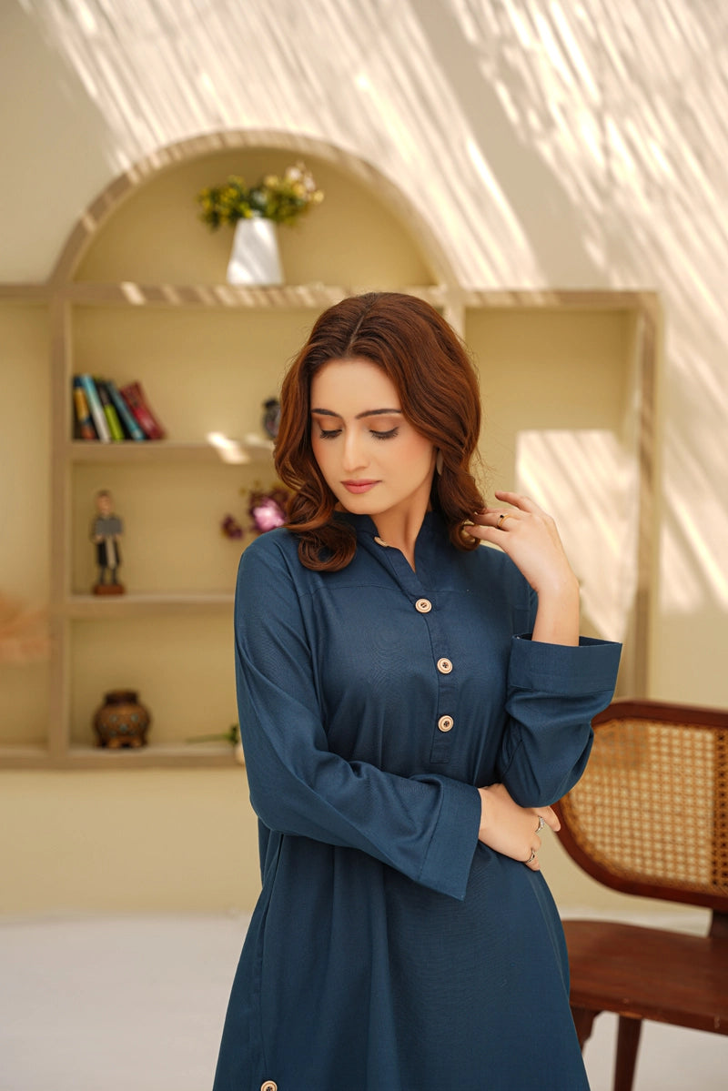 Ethnic Designer Inspired 2 Piece Co-ords Winter Outfit Teal