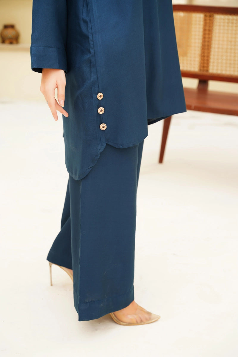 Ethnic Designer Inspired 2 Piece Co-ords Winter Outfit Teal