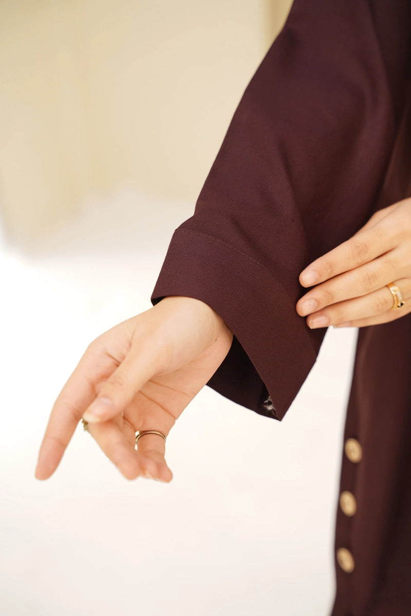 Ethnic Designer Inspired 2 Piece Co-ords Winter Outfit Brown