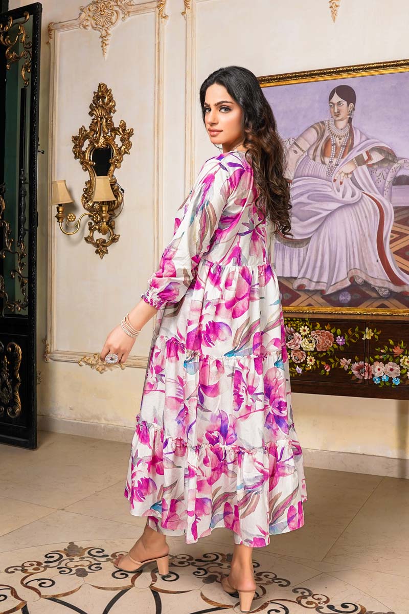 Rozana Floral Printed 2 Piece Lawn Co-ords Dress Set - Desi Posh
