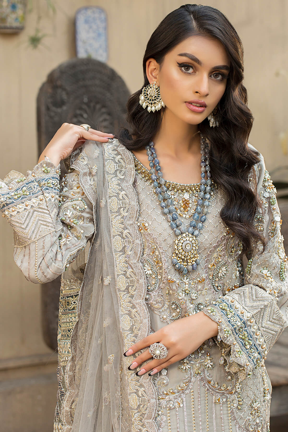 Imrozia Premium Inspired Embroidered 3 Piece Wedding Outfit - Desi Posh
