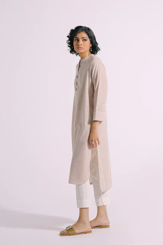 Ethnic Designer Digital Print Stripe Kurta Shirt E0089 - Desi Posh