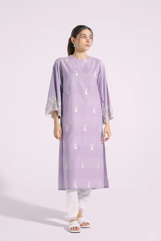 Ethnic Designer Shiffli Embroidered Kurta Shirt E1764 - Desi Posh