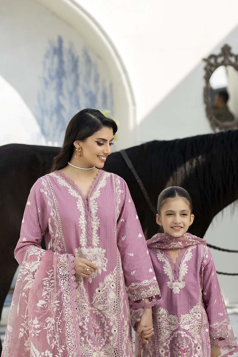 Ally's Mummy & Me Festive Jacquard Girls Eid Suit AL828K - Desi Posh