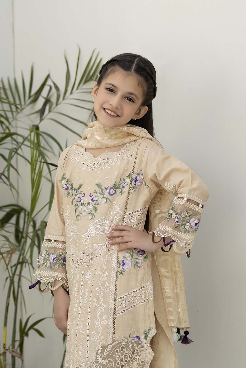 Ally's Mummy & Me Festive Jacquard Girls Eid Suit AL827K - Desi Posh