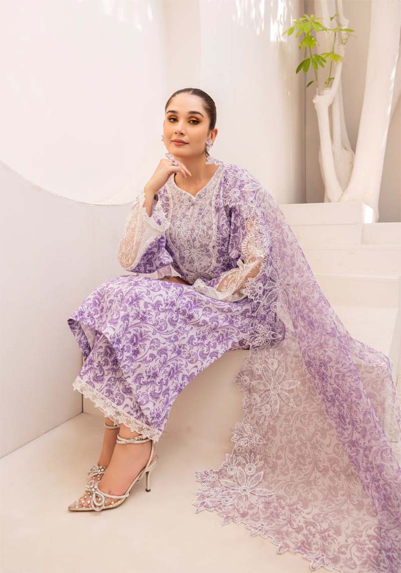 Ethnic Inspired Mummy & Me Ladies 3 Piece Outfit Lilac - Desi Posh