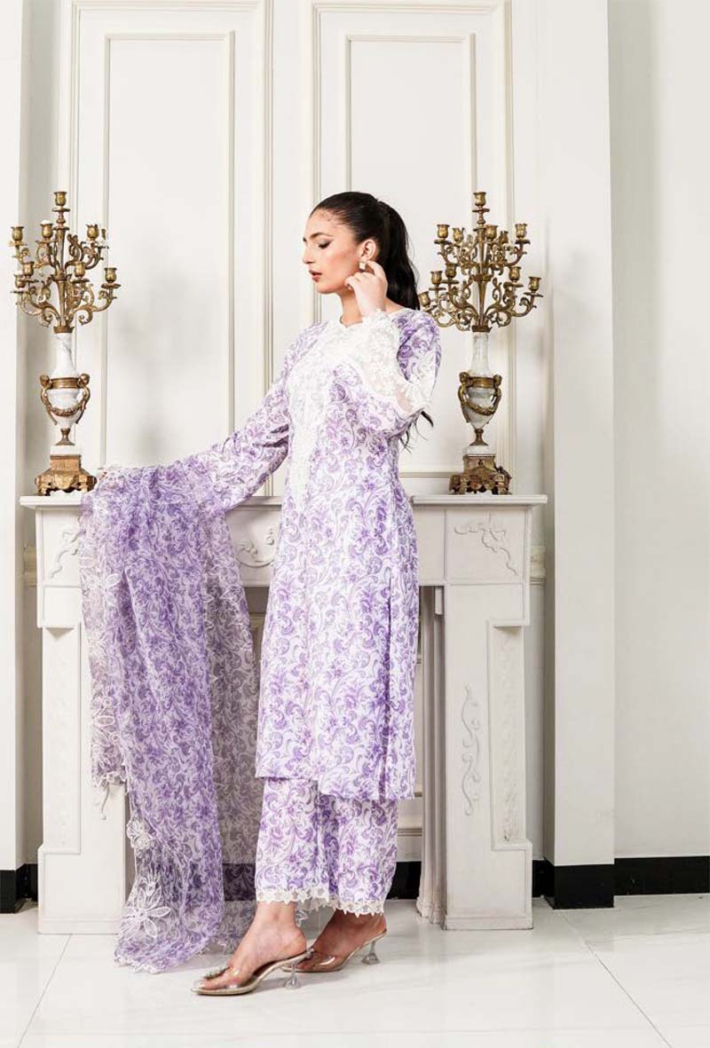 Ethnic Inspired Mummy & Me Ladies 3 Piece Outfit Lilac - Desi Posh