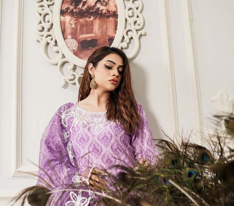 Ethnic Inspired Mummy & Me Ladies 3 Piece Outfit Purple - Desi Posh