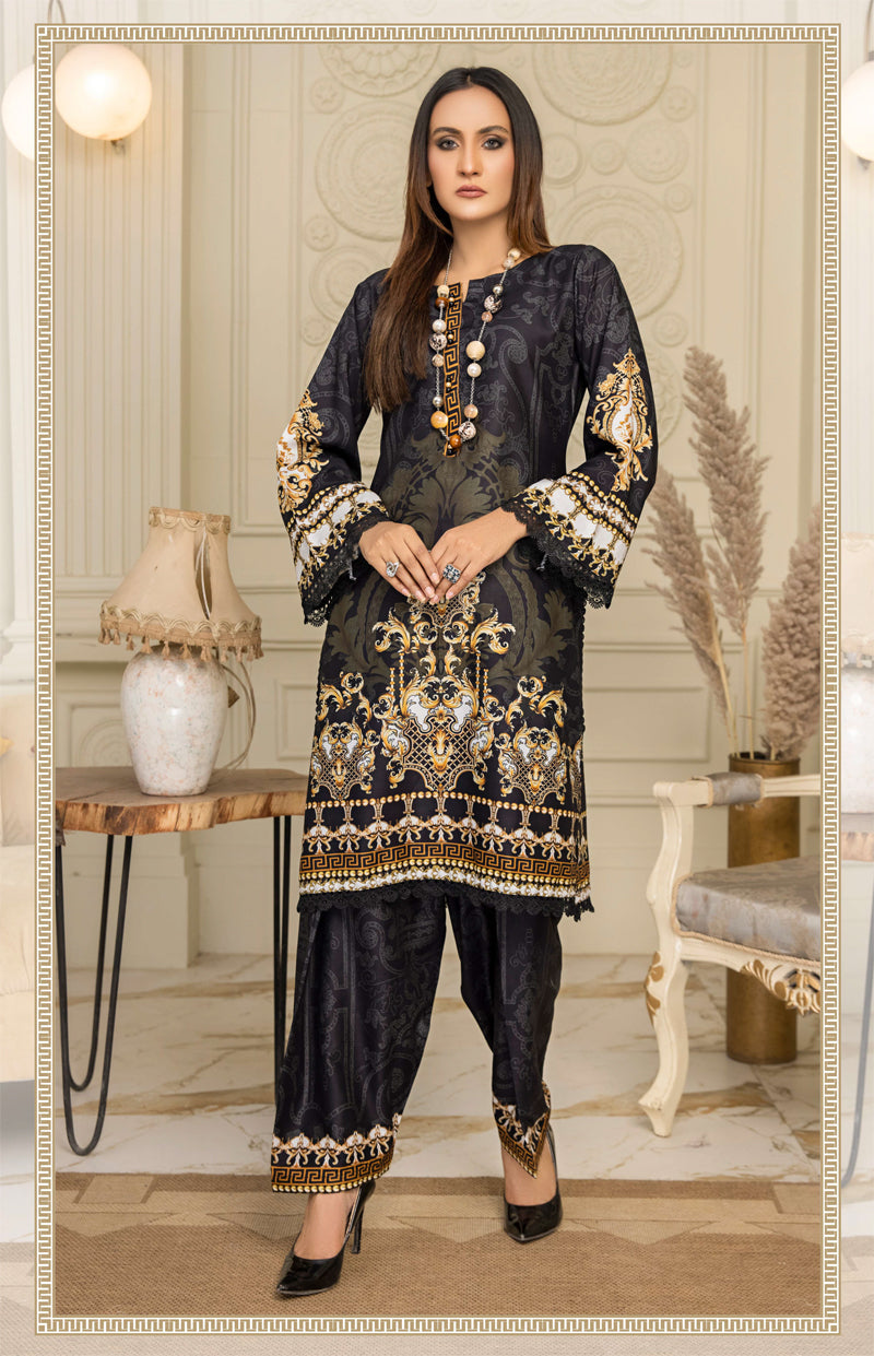 Flora Printed 2 Piece Linen Co-ords Salwar Suit - Desi Posh