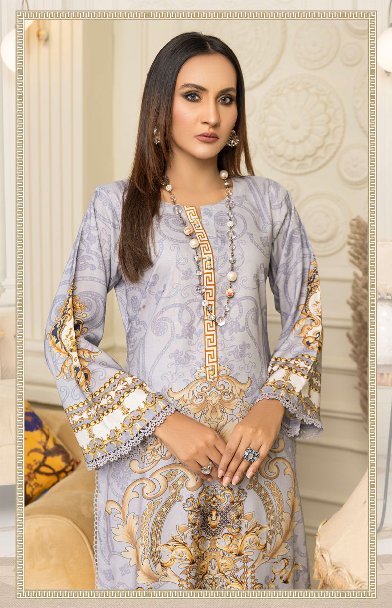 Flora Printed 2 Piece Linen Co-ords Outfit Set Light Grey - Desi Posh