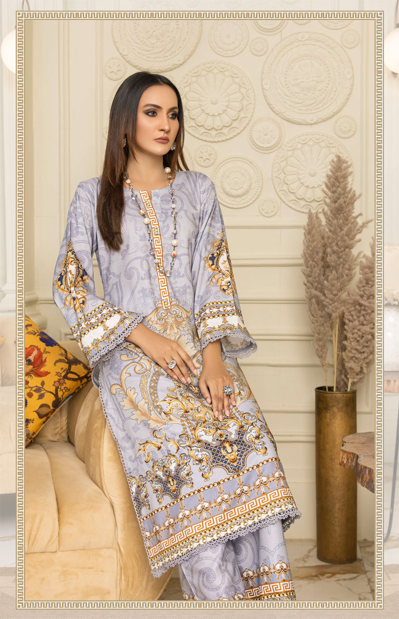 Flora Printed 2 Piece Linen Co-ords Outfit Set Light Grey - Desi Posh
