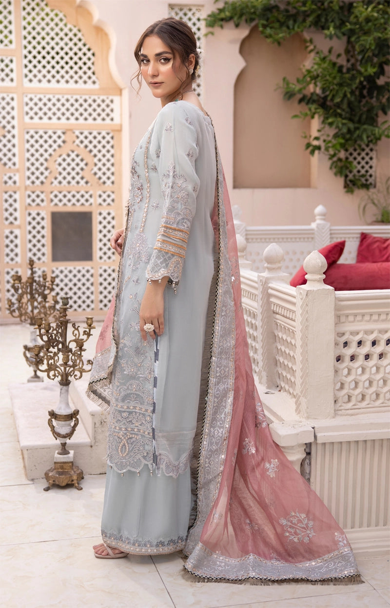Imrozia Premium Inspired Embroidered 3 Piece Icelandic Wedding Outfit - Desi Posh