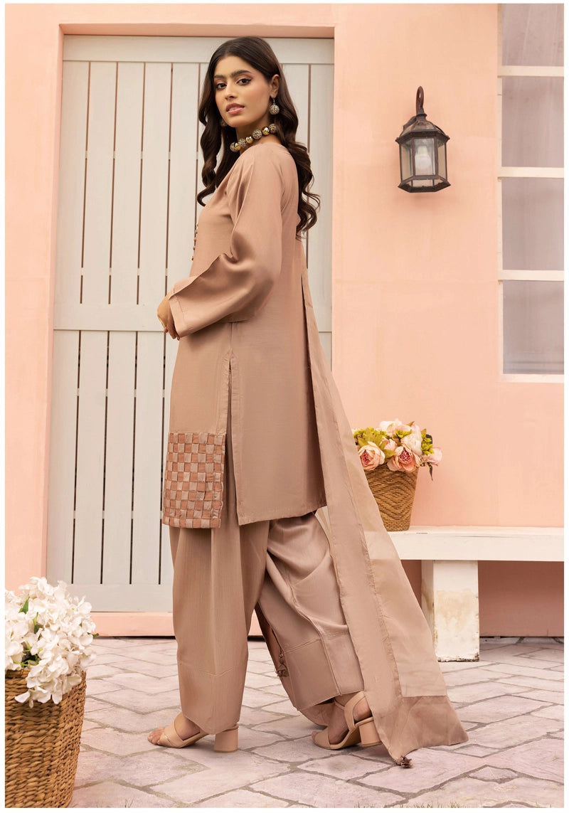 Hussain Rehar inspired Farshi Mummy & Me Ladies Light Brown Party Outfit