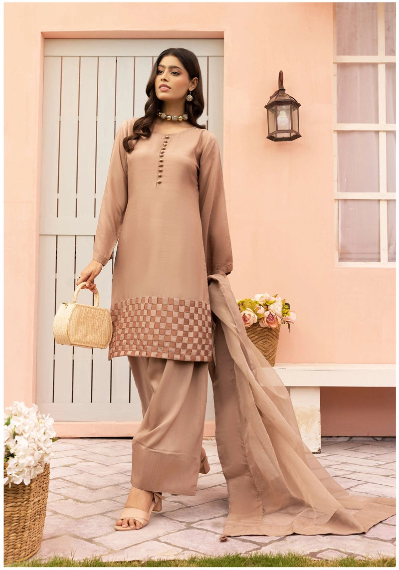 Hussain Rehar inspired Farshi Mummy & Me Ladies Light Brown Party Outfit