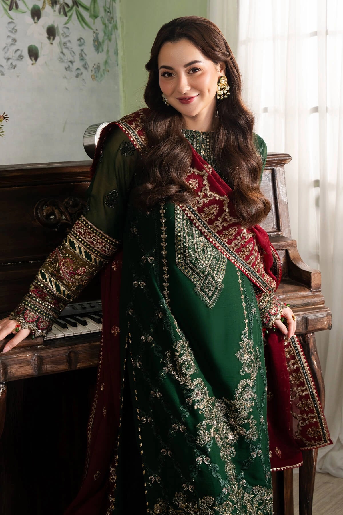 Imrozia Hania Amir Inspired Embroidered 3 Piece Nafay Chiffon Outfit I94