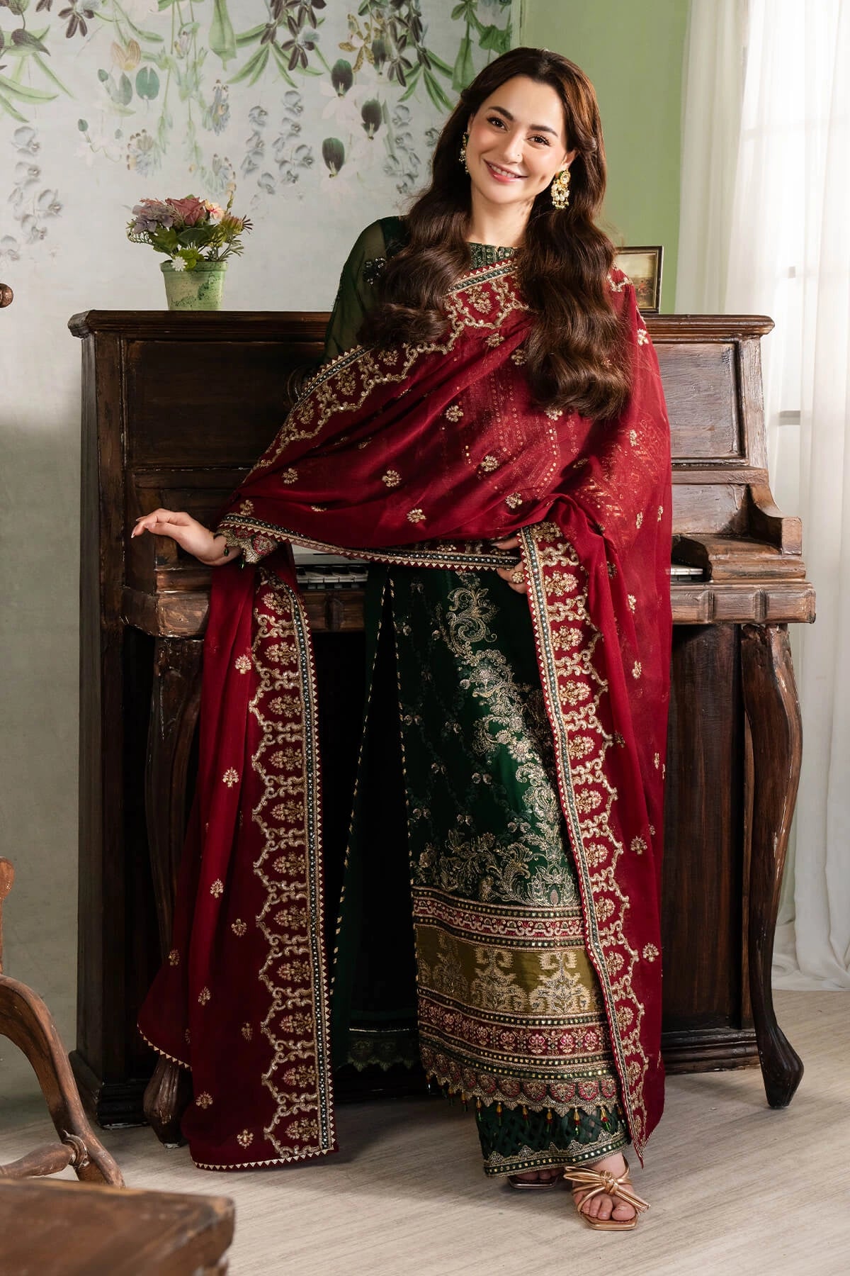 Imrozia Hania Amir Inspired Embroidered 3 Piece Nafay Chiffon Outfit I94
