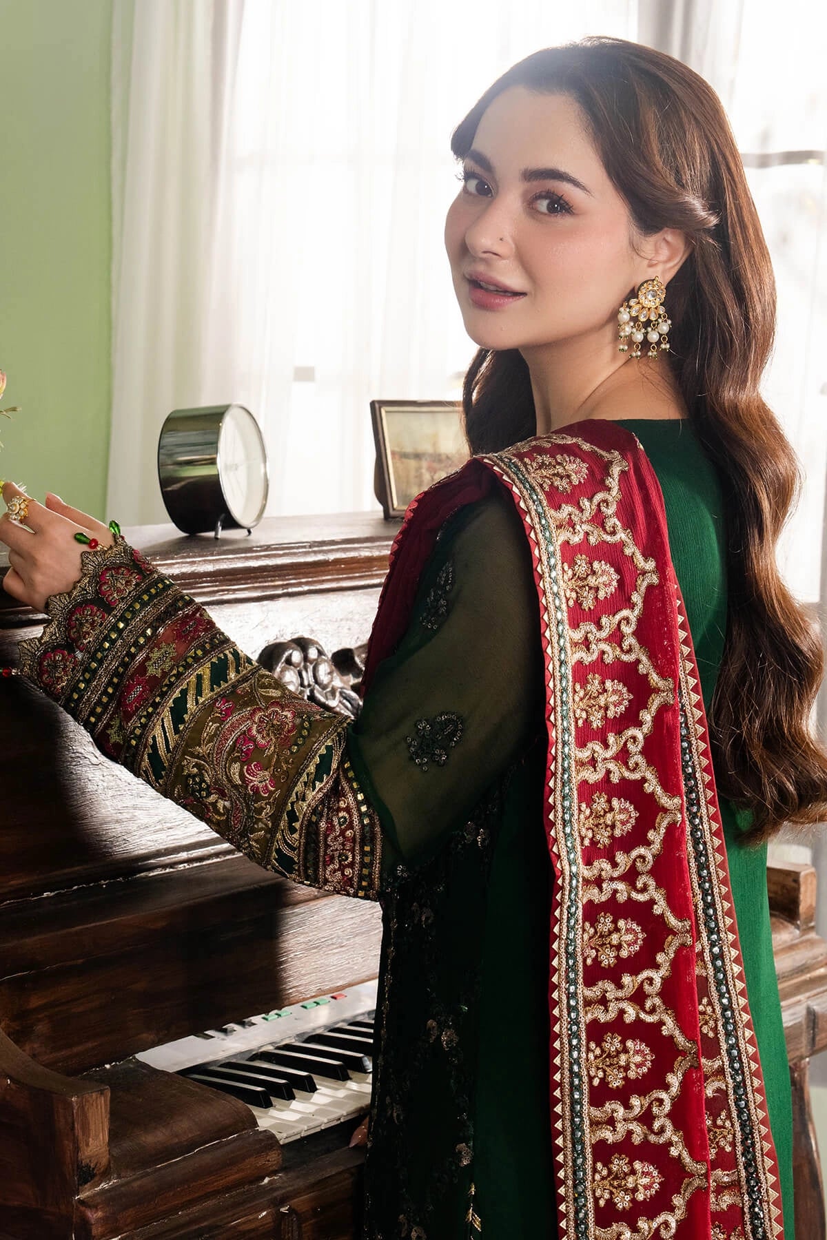 Imrozia Hania Amir Inspired Embroidered 3 Piece Nafay Chiffon Outfit I94