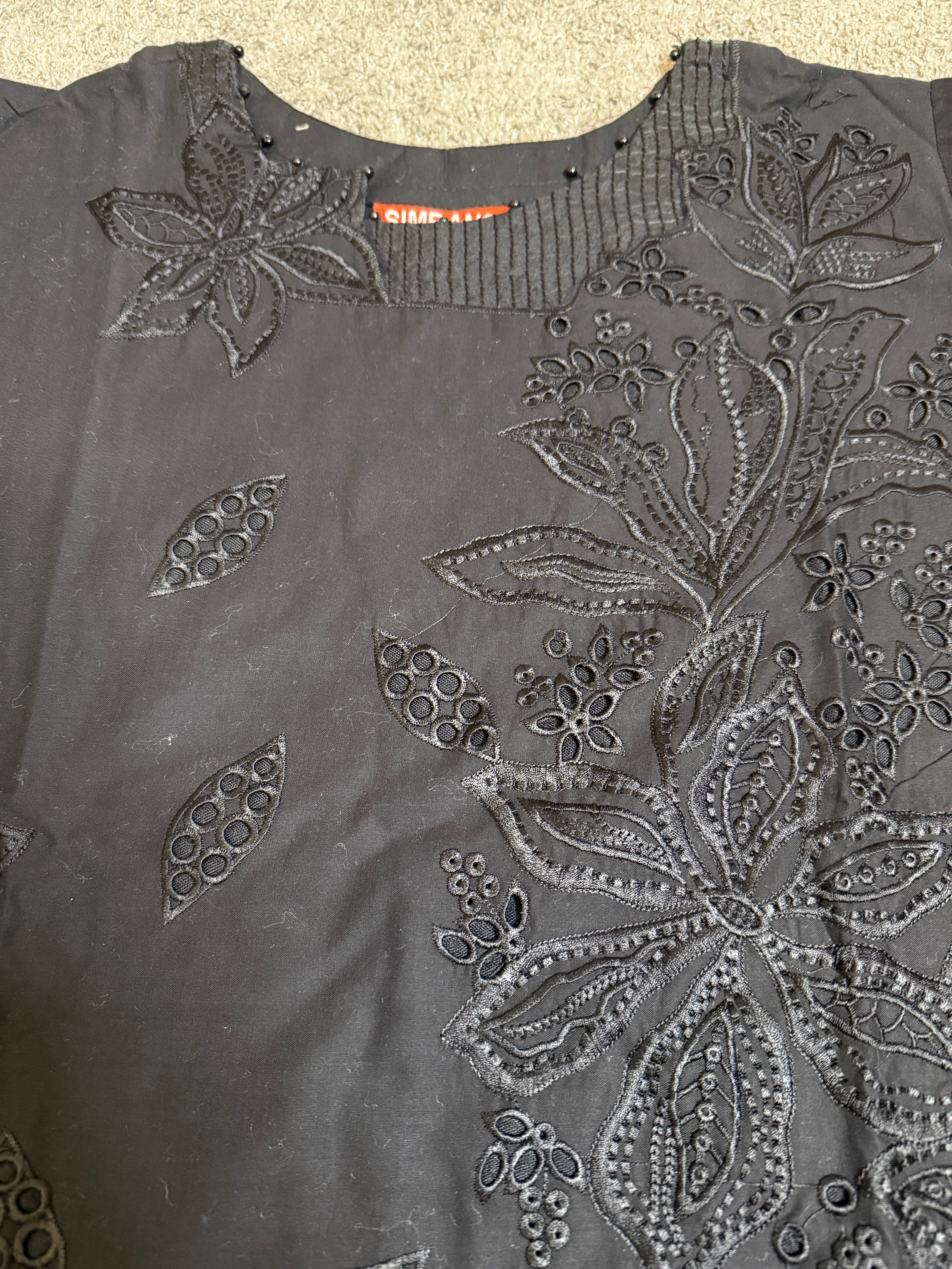 Rang Rasiya Rameen Inspired Embroidered Black 3 Piece Outfit - Desi Posh