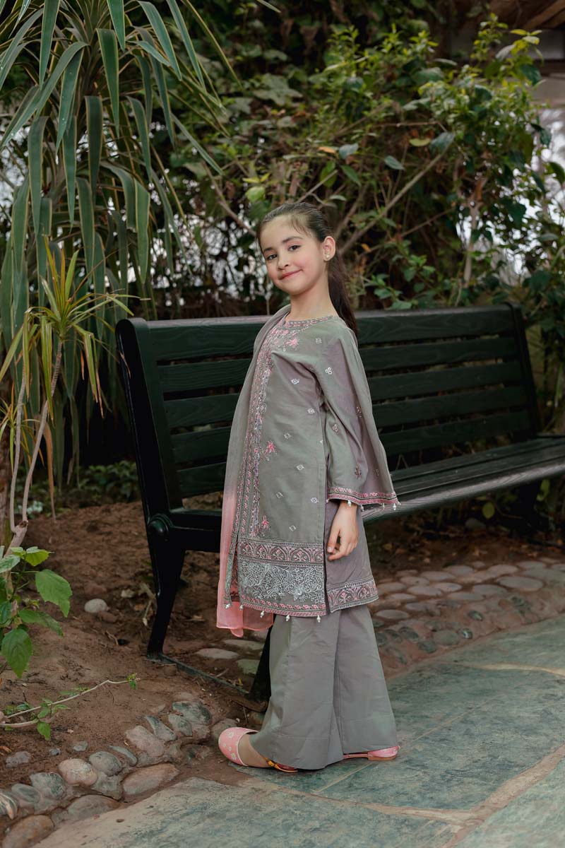 Allys Eid Festive Chikan Kari Mummy & Me Girls Eid Outfit AL812K - Desi Posh