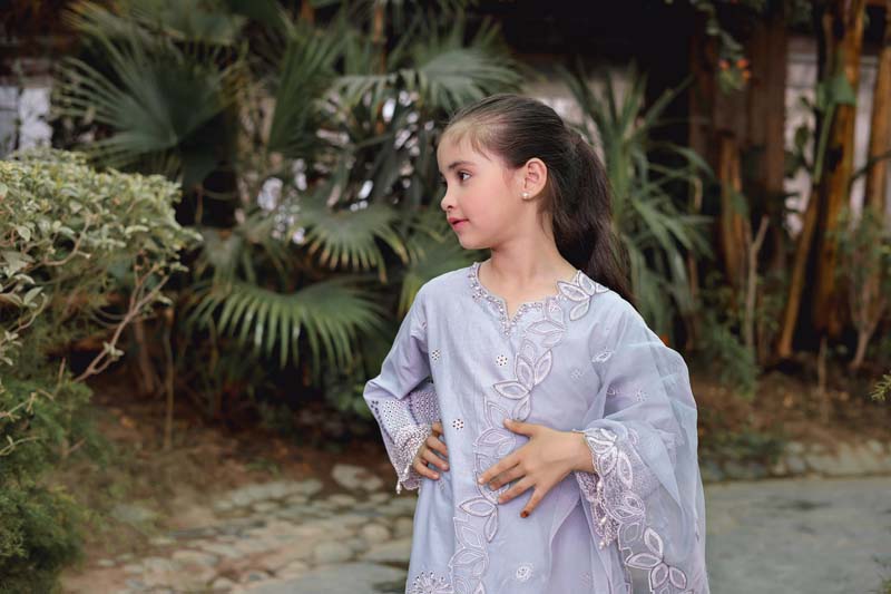 Allys Eid Festive Chikan Kari Mummy & Me Girls Eid Outfit AL811K - Desi Posh