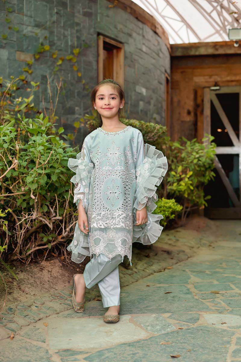 Allys Eid Festive Chikan Kari Mummy & Me Girls Eid Outfit AL805K - Desi Posh