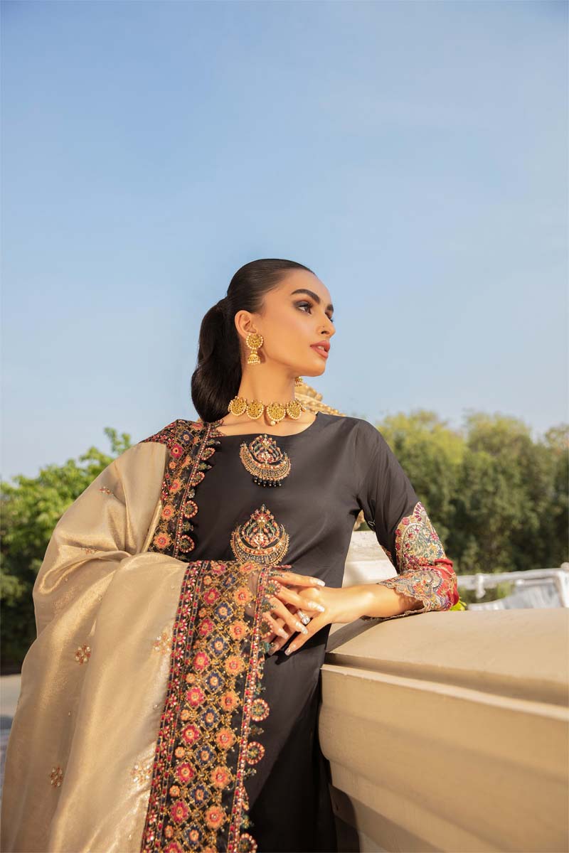 Ivana Luxury Lawn Mummy & Me Ladies Black Outfit 2379 - Desi Posh