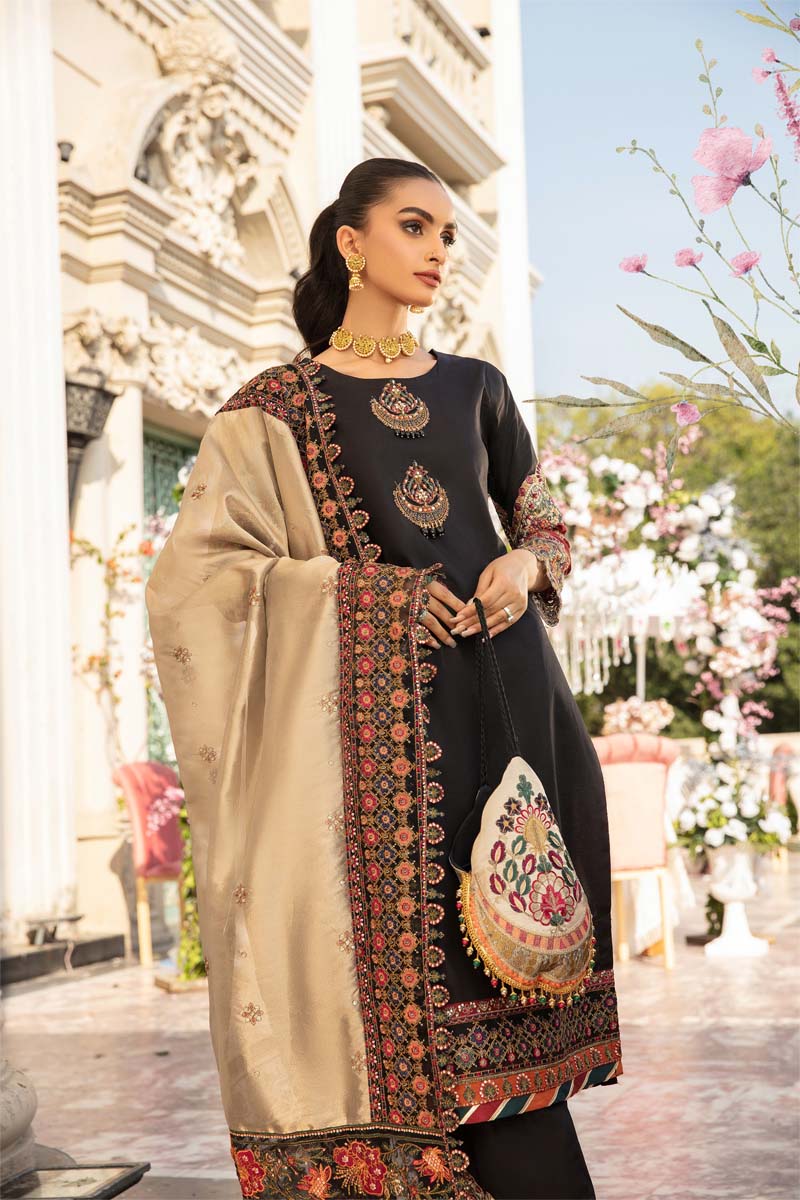 Ivana Luxury Lawn Mummy & Me Ladies Black Outfit 2379 - Desi Posh